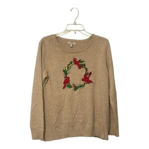 Croft & Barrow Cardinal Knit Sweater Size L Holiday